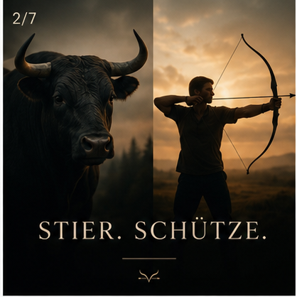 Moodbild mit Stier und Schütze
